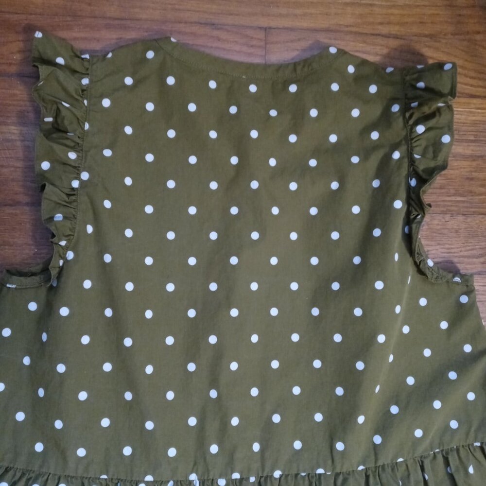 MADEWELL ruffle-sleeve button-front mini dress in polka dot (sz2) - Picture 14 of 14
